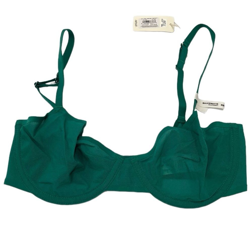 NWT Aerie Smoothez Mesh Unlined Green Bra Size 32D
